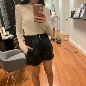 White sheer wool long sleeve top